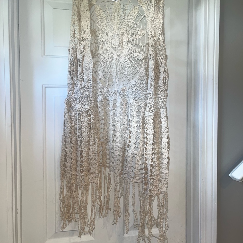 Boho Crochet Fringe Vest